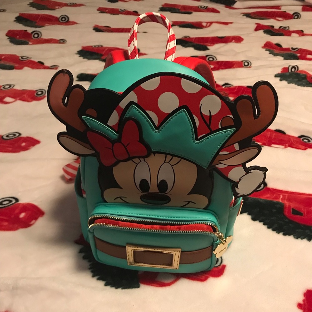 Disney Loungefly Minnie Mouse Christmas Minu Backpack